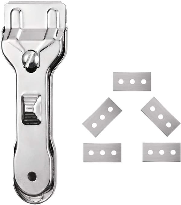 Cleaning Scraper - 5 - Replacement Blades - Scraper - Stainless - Steel - Range Hoods - Ceramic Hob - Suitable - Glass Ceramic - Induction Hobs