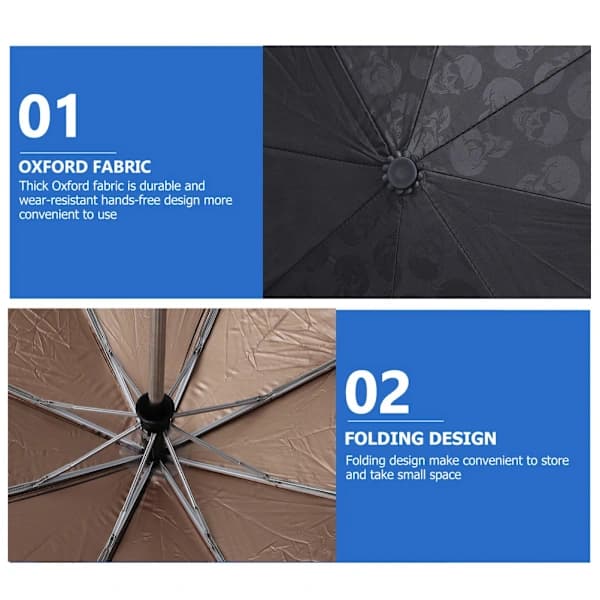 1 pc Creative Devil Skull Handle Umbrella Three-fold UV Sun Rain Umbrella
