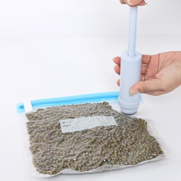 IC 5 ST förpackningspåse + Vakuumförseglare Lagringssparare Handpump Kitch