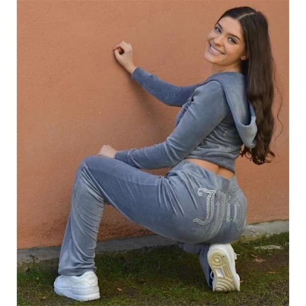 Juicy Couture todelt joggedress i fløyel for kvinner, grå grå S grå grå S grey S