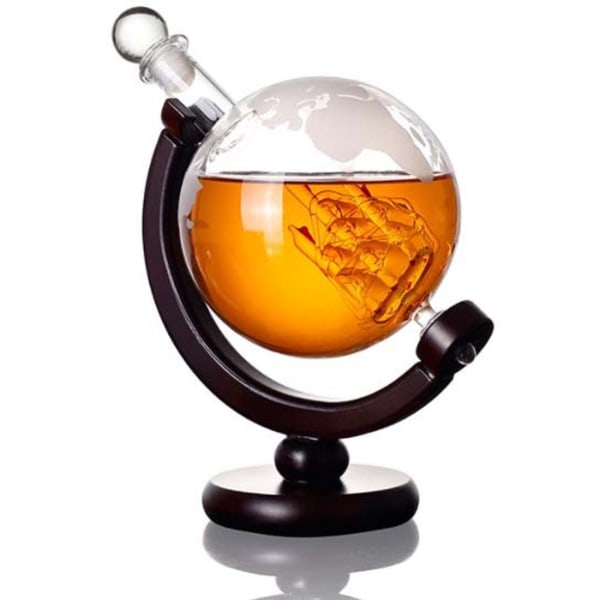 Whisky Karaffsett - 1000ml Globe Karaff med glasspropp vinflaske Globe Karaff sfærisk vinflaske 1 stk