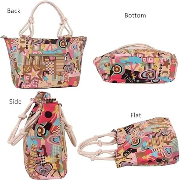 Canvas Beach Bag with Zipper and Cotton Rope