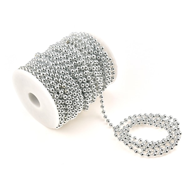 IC Craft String Pearls, Faux Pearl Garland Spool Roll Strand silver