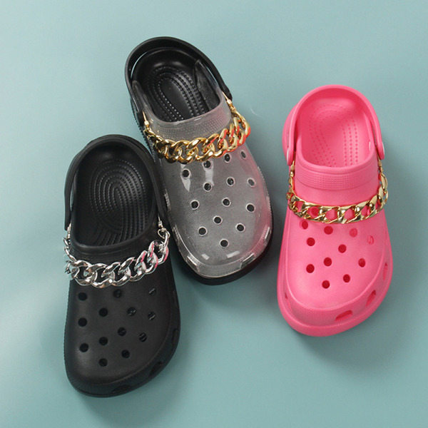 IC Pearl Shoe Chain Sko Berlocker Accessoarer DIY Sko Dekor För Kvinnor 5(tjock Guld)