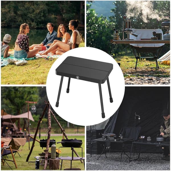 Bærbar foldestol, letvægts aluminiumslegeringsramme, skridsikkert PP-sæde, 150 kg kapacitet til camping, strand, picnics, sort