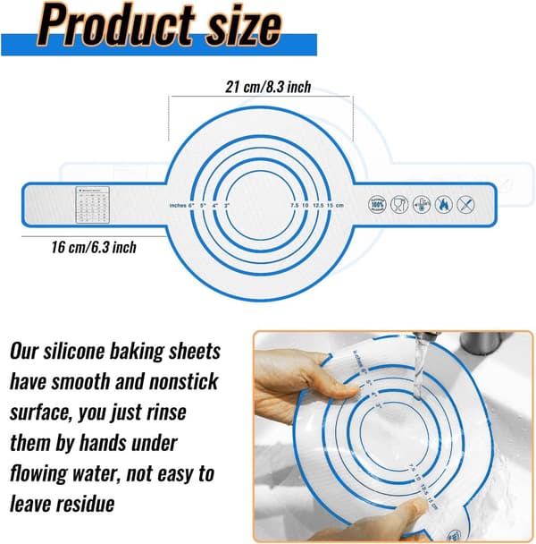 52,5×21,5 cm - 2 pieces - Multifunctional - Silicone Baking Mat - Sling Baking Mat - with - Long - Handle - Bread Baking Mat - Bread Silicone