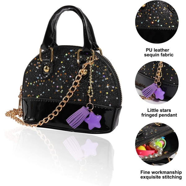 IC Paljetter Handväskor Mini Princess Handväska Skalformad Crossbody-väska
