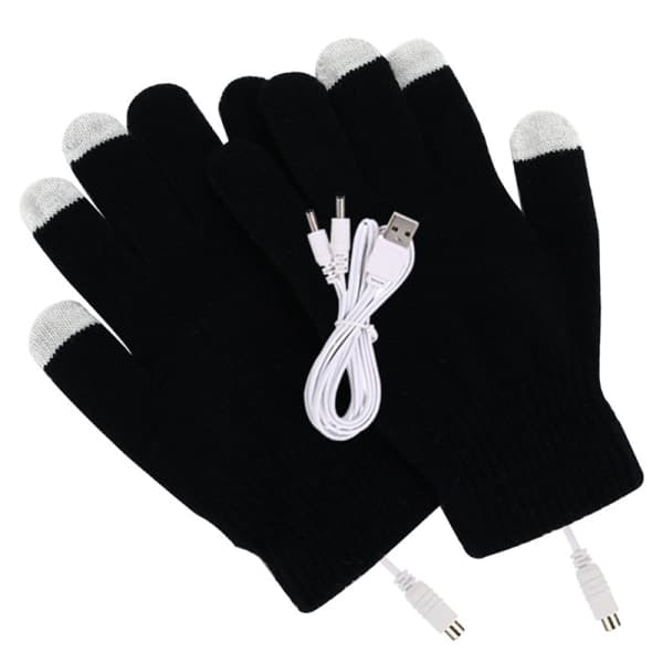 USB-opvarmede handsker med konstant temperatur og touch-funktion - Grå