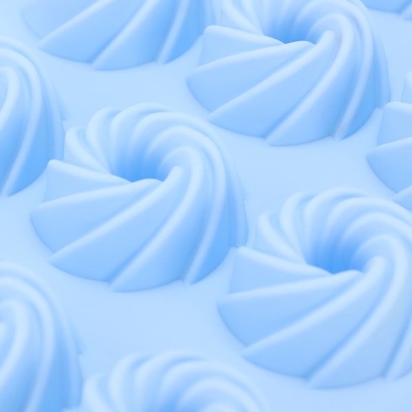 IC 12 Hål Silikon Kanelform Rektangulära Spiral Donuts Flat