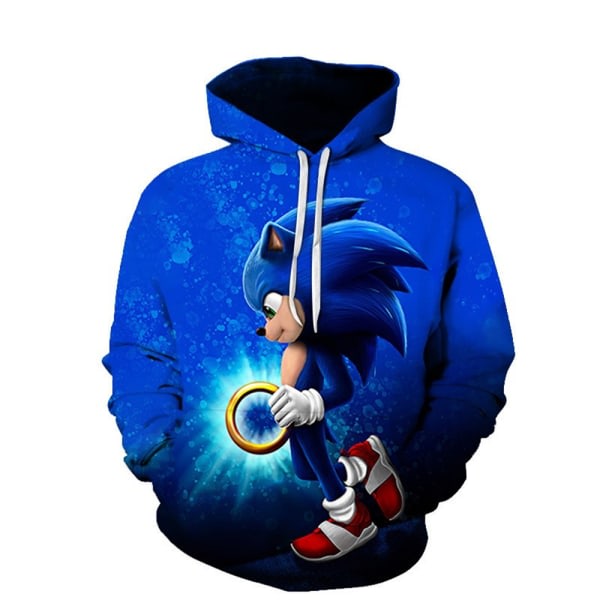 Sonic Hedgehog Kids 3D-huppari villapaidat med ficka 150cm