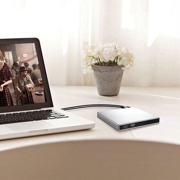 Extern DVD-enhet USB 2.0 multi DVD/CD-brännare för grå