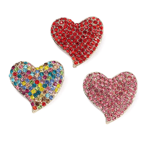 IC Rhinestone Love Heart Brosch För Lady Classic Party Office Br A3