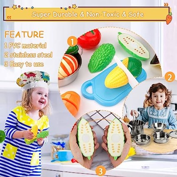 IC Köksleksaker til barn, 20 stykker, frugt- og kryddflaska, køkkensleksaker Pædagogisk leksaker Present for barn