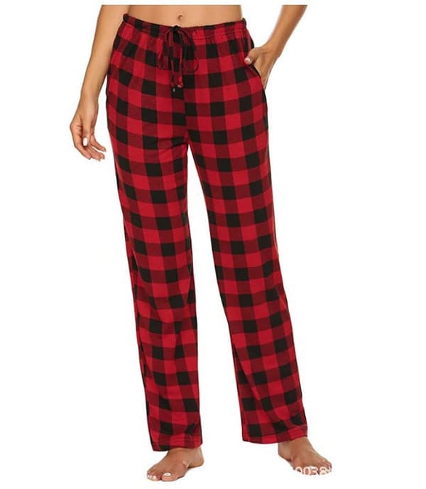 Mjuka Flanellrutiga Pyjamasbyxor för Män Röd Red L