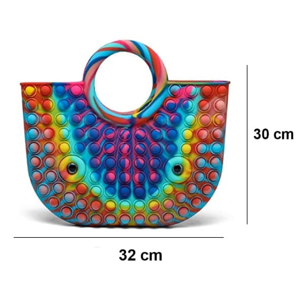 IC Boble Håndveske, Silikon Angst Stress Relief Popping Hånd Multicolor