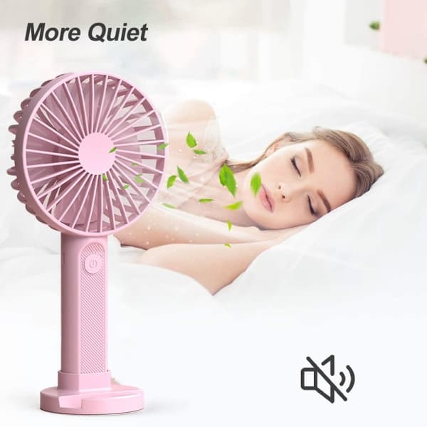 IC Bærbar håndholdt ventilator, mini håndholdt ventilator med USB genopladelig Pink