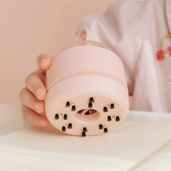 Mini Bordstøvsuger, Bærbar Bil USB Opladbar Stationær Støvsuger 71x71x97mm (Rosa)
