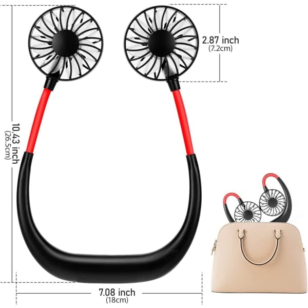 IC Håndfri Halsblæser, Mini USB Halsblæser, 360° Halsblæser