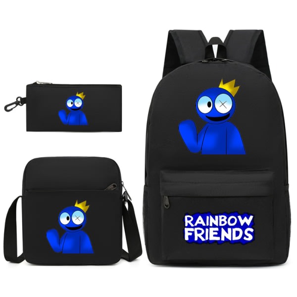 Rainbow Friends ryggsäck for pojkar og flickor Black Figur 2 Tredelt sett