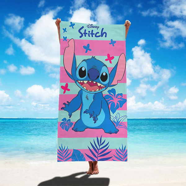 1:a 75x150cm Disney Lilo & Stitch Strandhandduk Mjuk Absorberande Badlakan Barn Pojkar Flickor Pool Party Present Microfiber Badlakan 21 75X150cm