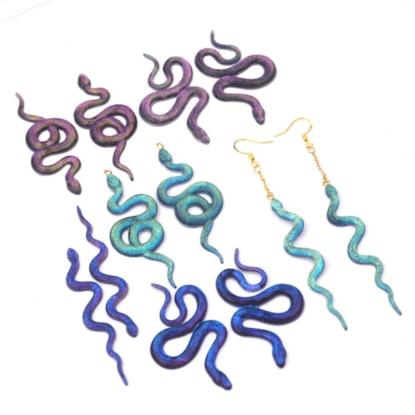 IC Wave Snake Vedhæng Silikon Form DIY Epoxi UV Øreringe Halskæde J