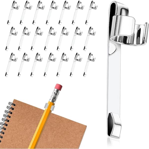 20 stk. metal penneclips snap-on penneholder til lomme, notesbog, kontor, skole