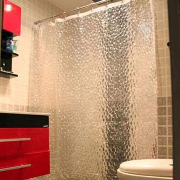 IC Transparent tjock duschdraperi Badrumsgardin, 80 x 180cm