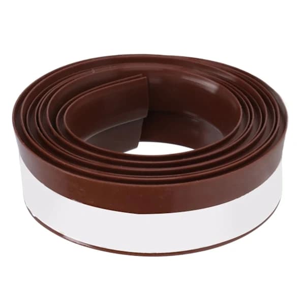 Door Soundproofing 28mm/1.1in Round Hole Silicone Protective Durable Replaceable Easy Sealing Strip for Room Brown