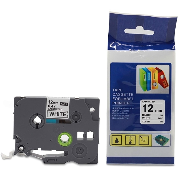 IG Yhteensopiva etikettiteipin vaihto TZe-231 TZ-231 Laminoitu TZe-231