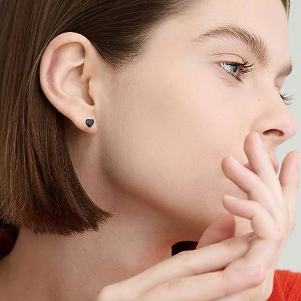 IC Hypoallergena Øreringe 928 Sterling Sølv, Smukke Enkle Hjerte/Stjerne/Måne/Lyn/Sol Øreringe til Kvinder