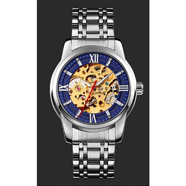 Herreklokke Mekanisk Skelett Glassbakside Romerske Tall Dial