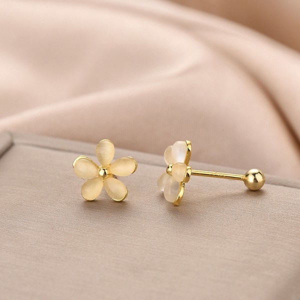 1 par ins Opal Flower örhängen för kvinnor öron ben nagel brosk örhänge spiral stud örhänge kroppssmycken presenter