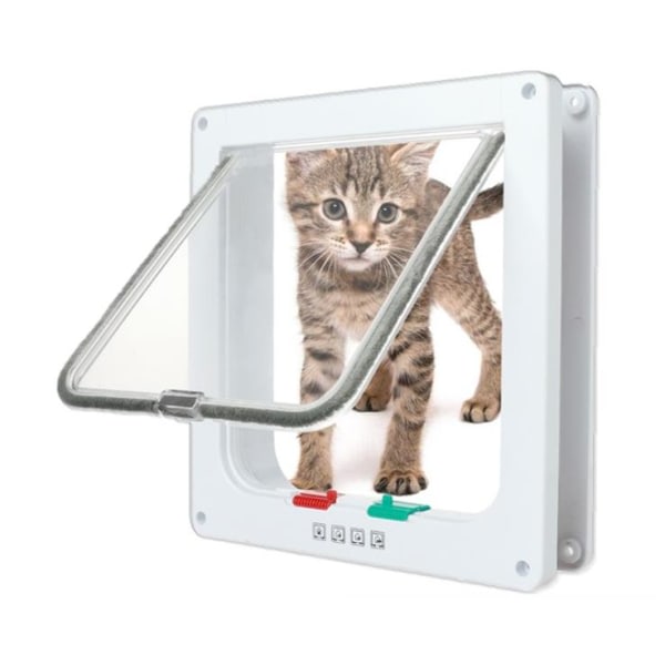IC Kattstoppar med magnetdörr för katter, kattungar (vit)
