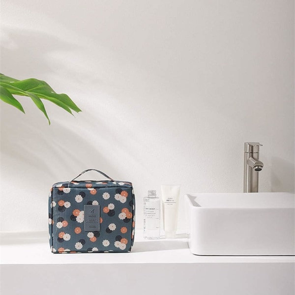 IC Toilettäväska naisille, suuri matkakokoinen vedenkestävä nylon
