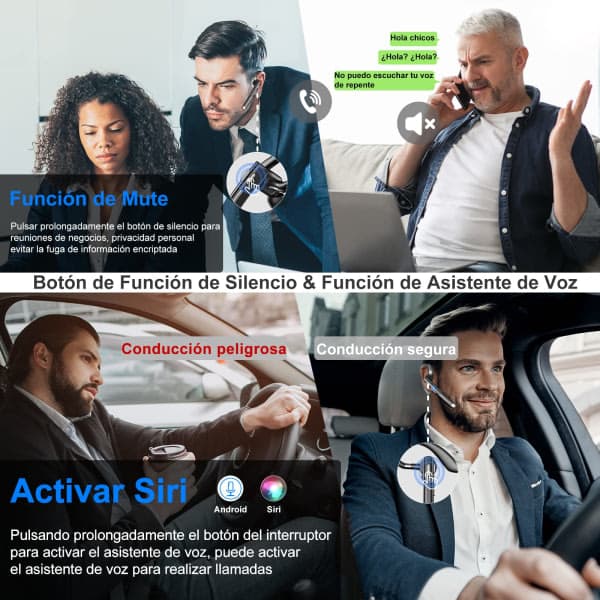 Øresnegl Bluetooth 5.1 Dual-Mic CVC 8.0 støjreducerende Sort Sort