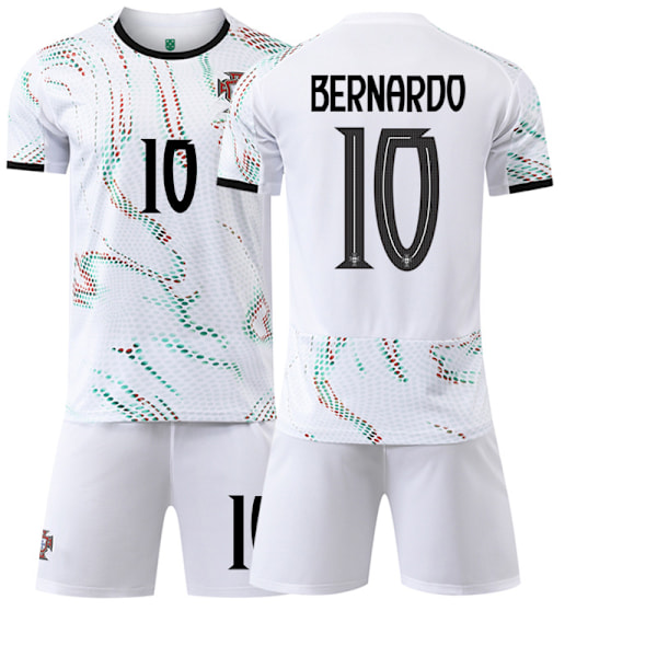 25-26 Portugal udebane hvid fodbolduniform sæt nr. 7 Ronaldo nr. 10 B Silva trøje 8 B Fee 11 Phillips Portugal away number 10 #twenty four