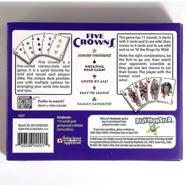 Fem kronor Kortspel Klassiskt familjefest Rummy Style Spela interaktiva spel engelsk version Gratis frakt