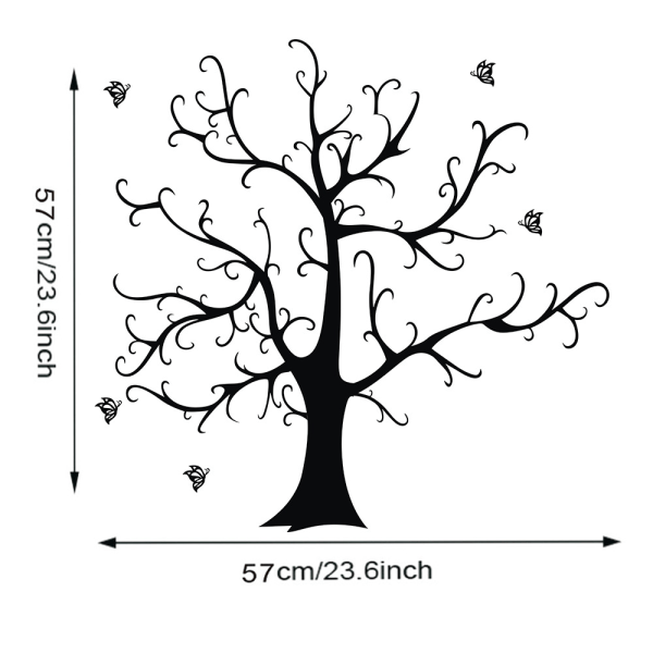 IC Stort svart träd väggdekal vardagsrum sovrum barnrum dekorativ målning (stil 2)