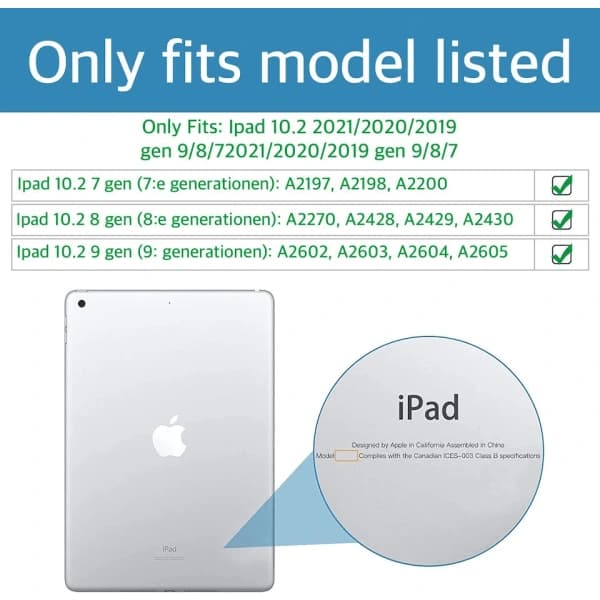 iPad 10,2 tuuman kotelo, taitettava, musta