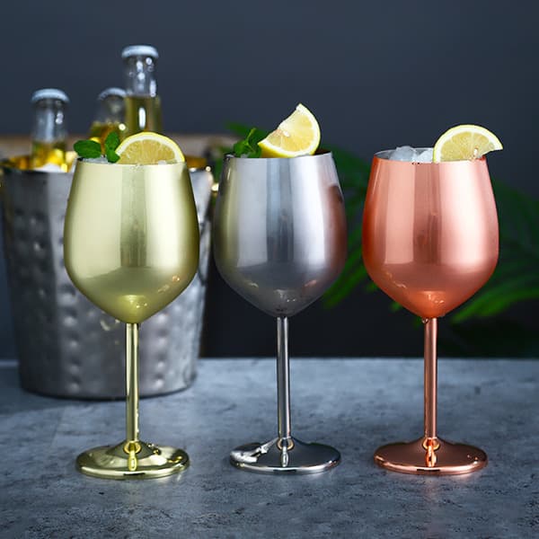 IC 304 rustfrit stål kobberbelagt enkeltlags cocktailglas 5 guld
