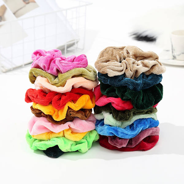 36 stk. Fløjlshårbånd, hårsnodder, hårbånd Multicolor multifärg
