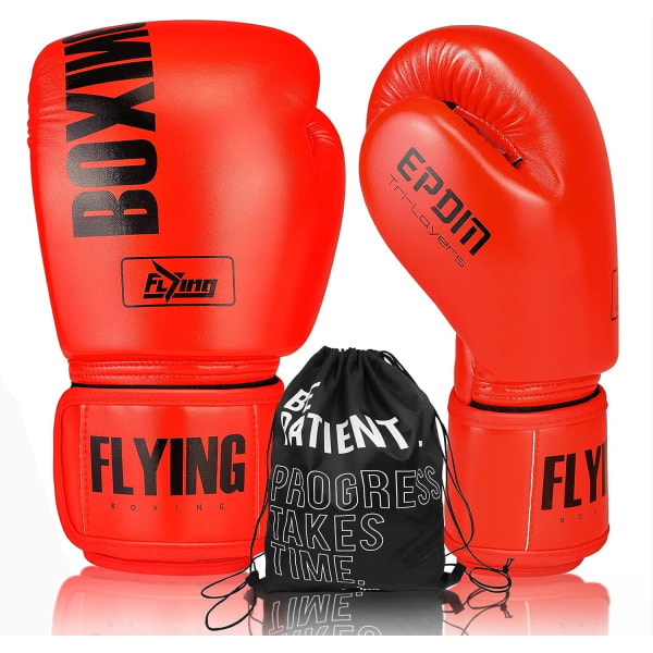 IC Boxningshandskar for mænd og kvinder Lämpliga for boxning Kickboxning Mixed Martial Arts Maui Thai Mma Heavy Bag Fighting Training-Red-12Oz