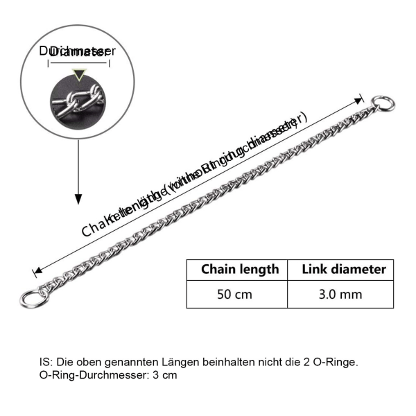 IC Hundhalsband av rostfritt stål Hundhalsband 30 mm med