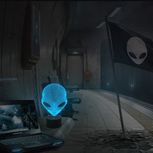 IC 3D Nattlys Alien Illusionslampe, Martian ET Nattlys