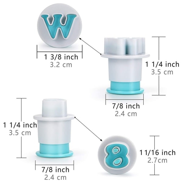 IC Kakeformer Bokstaver og Tall Fondant Kakeformer Alfabetet Kakedekorasjon Baketilbehør Sett