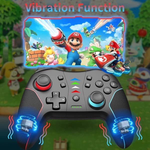 IC Trådløs Controller til Switch/Switch Lite, RegeMoudal Wireless Pro Controller Switch Fjernbetjening Spilkonsoll Joystick (Sort)