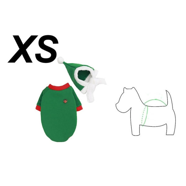 Julhund Semesterdräkt Nytt År Jul Husdjurskläder för hund och katt CNMR style 5 XS