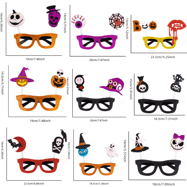 IC 9 stk Halloween-briller, Halloween Party Favor Party