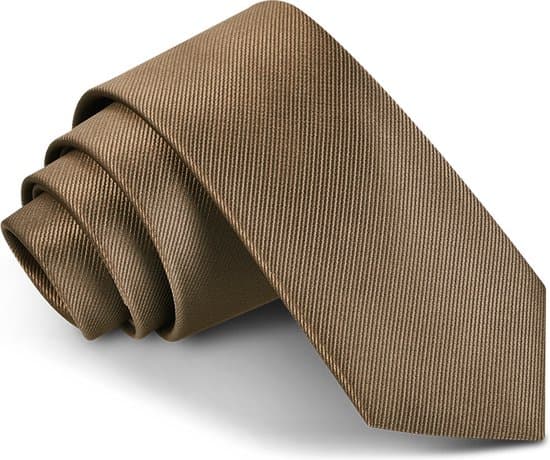 Slips- och näsduksset för herrar, klassisk brun slips i polyester med presentask för bröllop, affärer och formella tillfällen