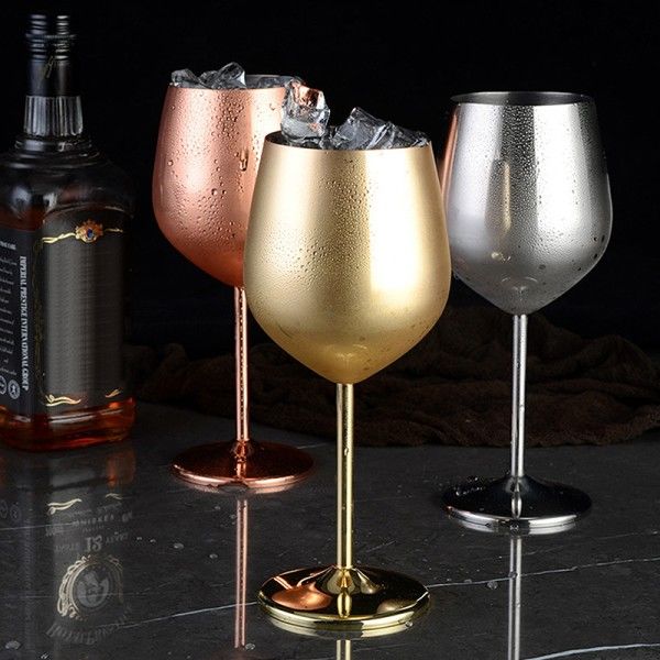 IC 304 rostfritt stål kopparpläterat enskiktscocktailglas 5 Guld